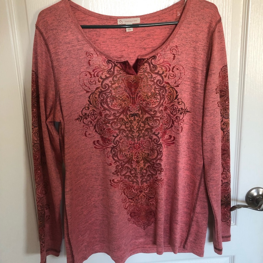 long sleeve pink shirt